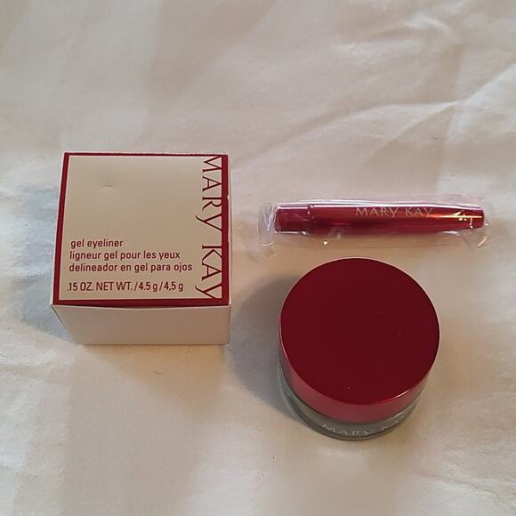 Mary Kay Gel Eyeliner & expandable brush applicator jet black pink red box - Picture 1 of 5
